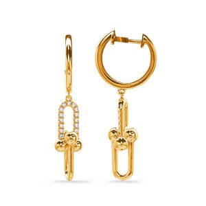 Yellow Gold Diamond Earring