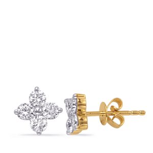 Yellow Gold Diamond Earring