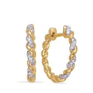 Yellow Gold Diamond Earring