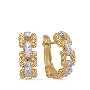 Yellow Gold Diamond Earring