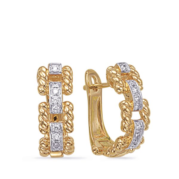 Yellow Gold Diamond Earring