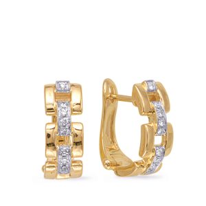 Yellow Gold Diamond Earring