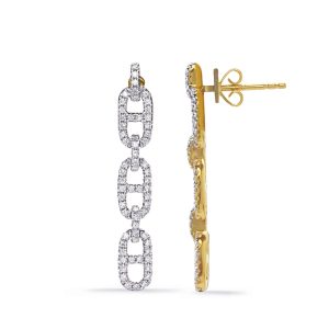 Yellow Gold Diamond Earring