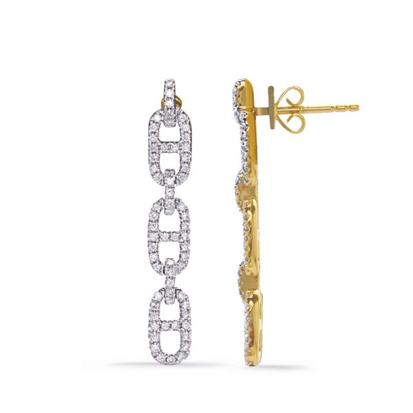 Yellow Gold Diamond Earring