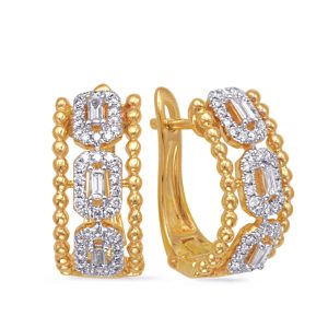 Yellow Gold Diamond Earring