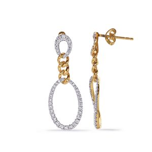 Yellow Gold Diamond Earring