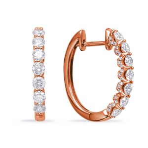 Rose  Gold Diamond Earring