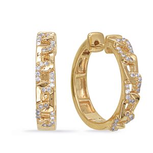 Yellow Gold Diamond Earring