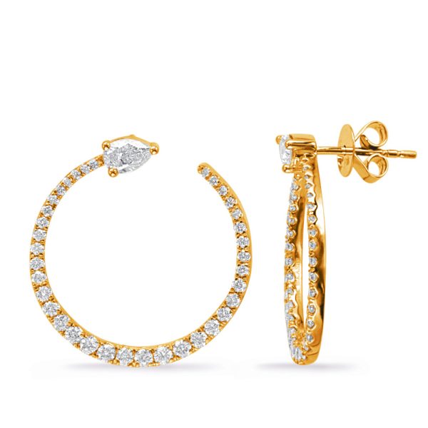 Yellow Gold Diamond Earring