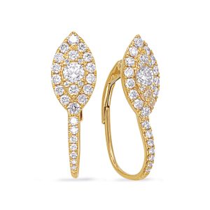 Yellow Gold Diamond Earring