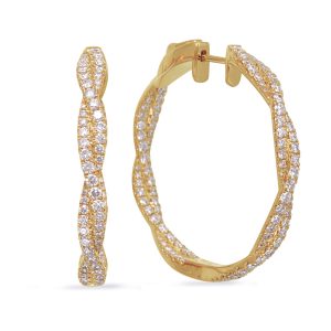 Yellow Gold Diamond Earring