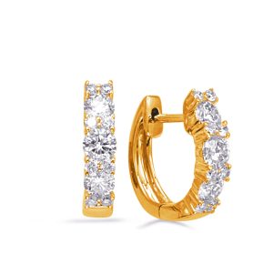 Yellow Gold Diamond Earring