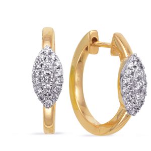 Yellow & White Gold Diamond Earring