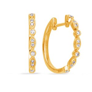 Yellow  Gold Diamond Earring