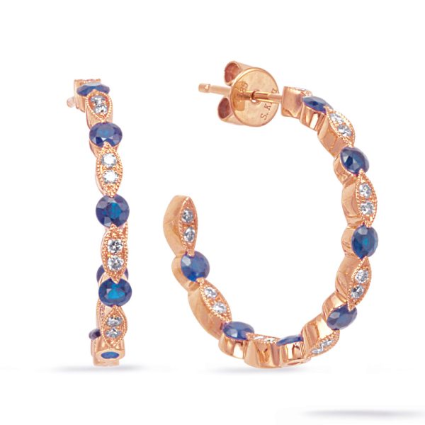 Rose Gold Diamond & Sapphire Earring