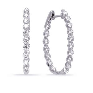 White Gold & Diamond Earring