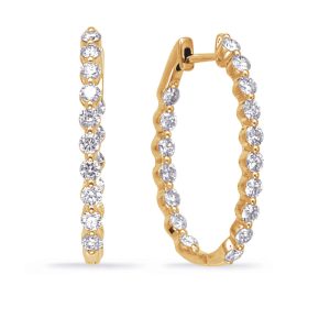 Yellow Gold Diamond Earring