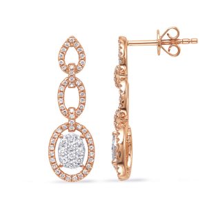 Rose  Gold Diamond Earring