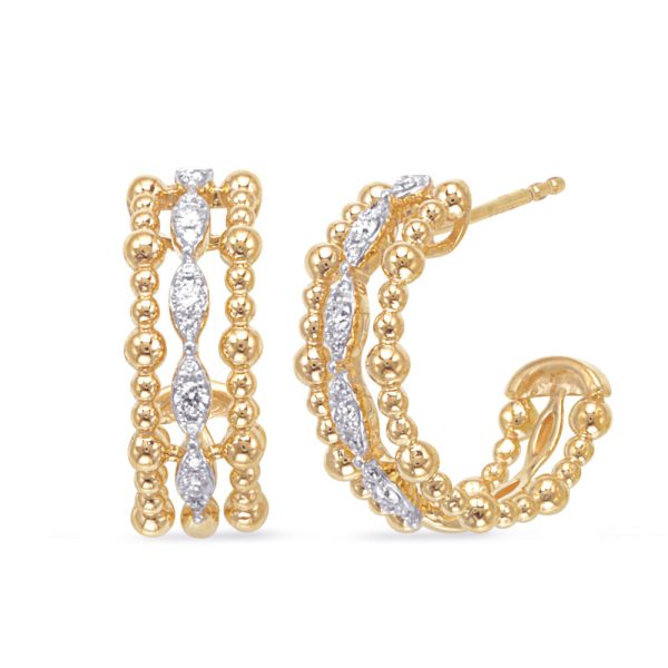 Yellow Gold Diamond Earring