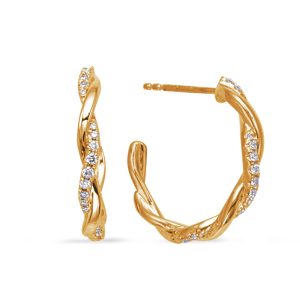 Yellow Gold Diamond Earring