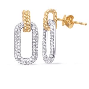 Yellow & White Gold Diamond Earring