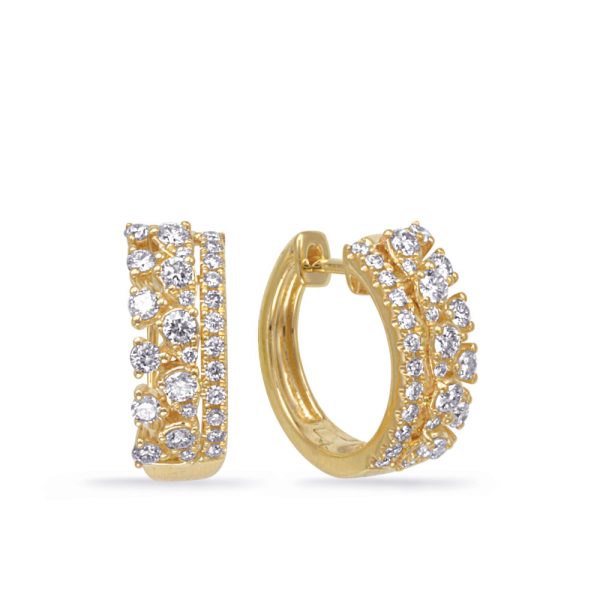 Yellow Gold Diamond Earring