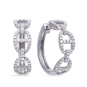 White   Gold Diamond Earring