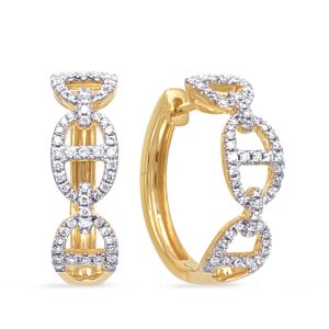 Yellow Gold Diamond Earring