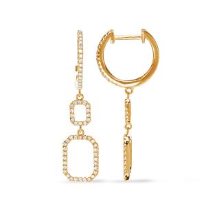 Yellow Gold Diamond Earring