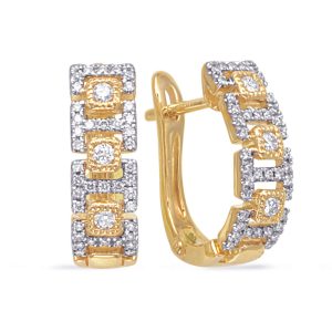 Yellow Gold Diamond Earring