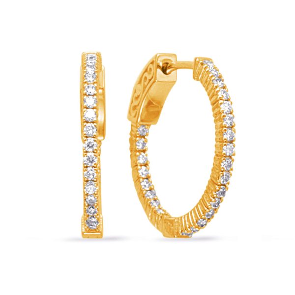 Yellow Gold Diamond Earring