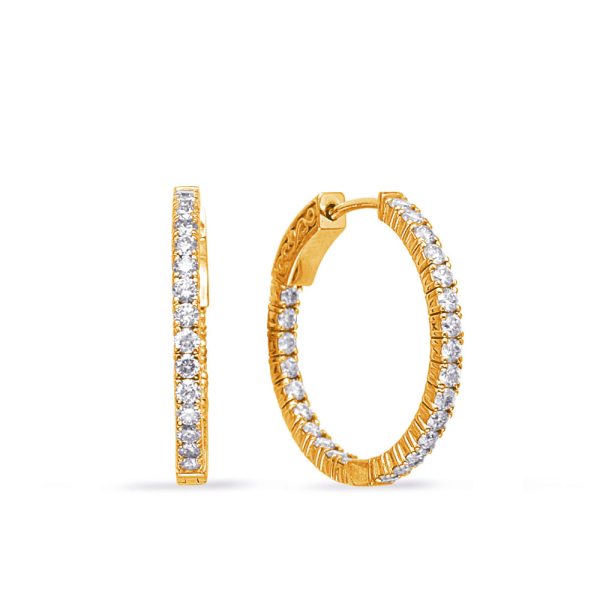 Yellow Gold Diamond Earring