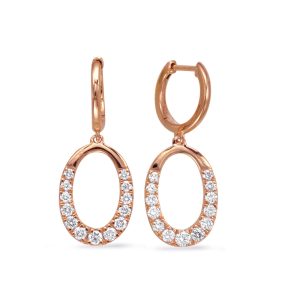 Rose  Gold Diamond Earring