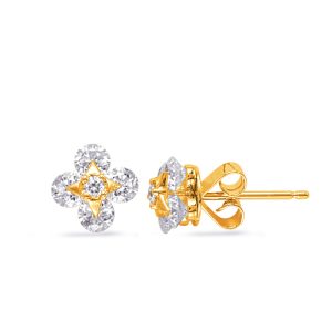 Yellow Gold Diamond Earring