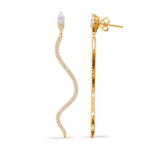 Yellow  Gold Diamond Earring