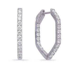 White Gold & Diamond Hoop Earring