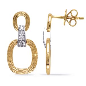 Yellow & White Gold Diamond Earring