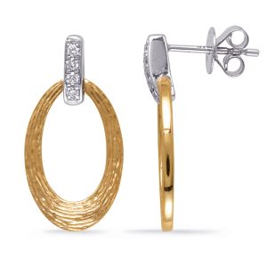 Yellow & White Gold Diamond Earring