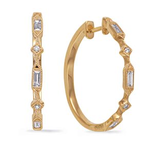 Yellow Gold Diamond Earring