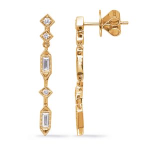 Yellow Gold Diamond Earring