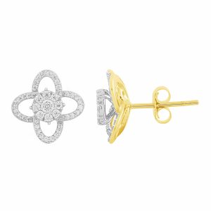 Yellow Gold Diamond Earring