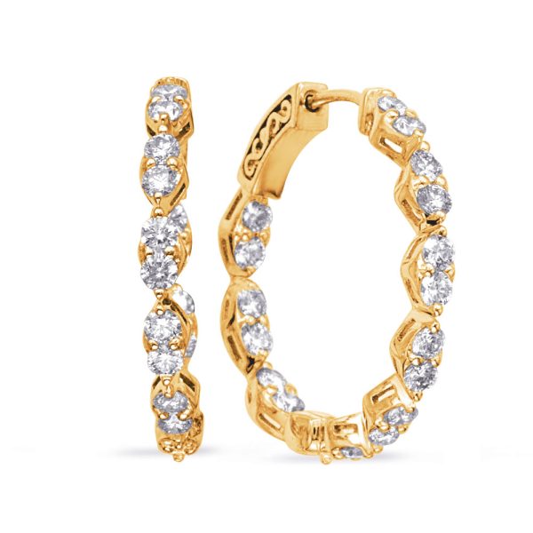 Yellow Gold Diamond Earring