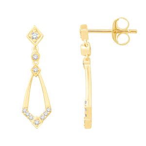 Yellow Gold Diamond Earring