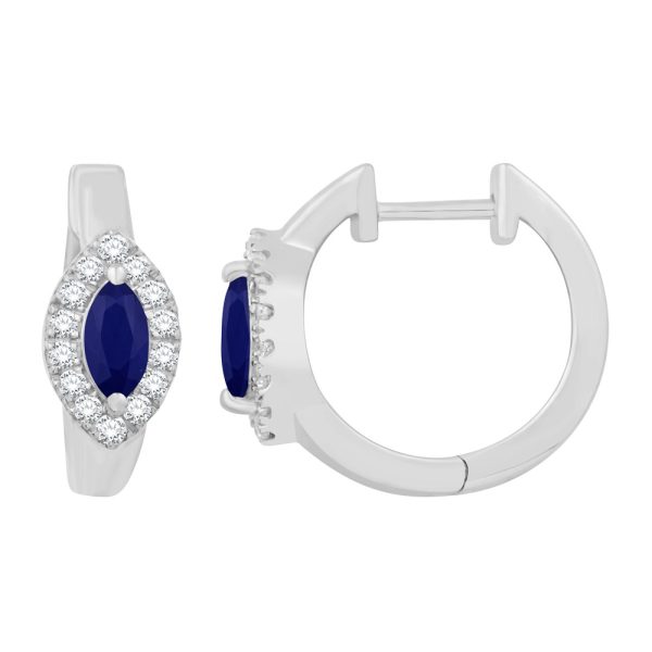 White Gold Diamond & Sapphire Earring