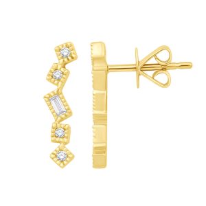 Yellow Gold Diamond Earring