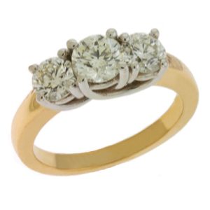 Yellow & White Gold Three Stone Ring