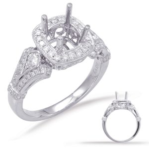 White Gold Halo Engagement Ring