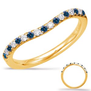 Yellow Gold Sapphire & Diamond Band