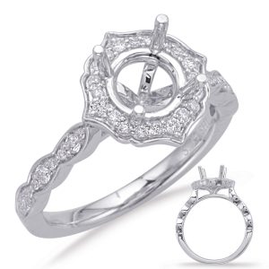 Platinum Halo Engagement Ring