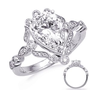 White Gold  Halo Engagement Ring